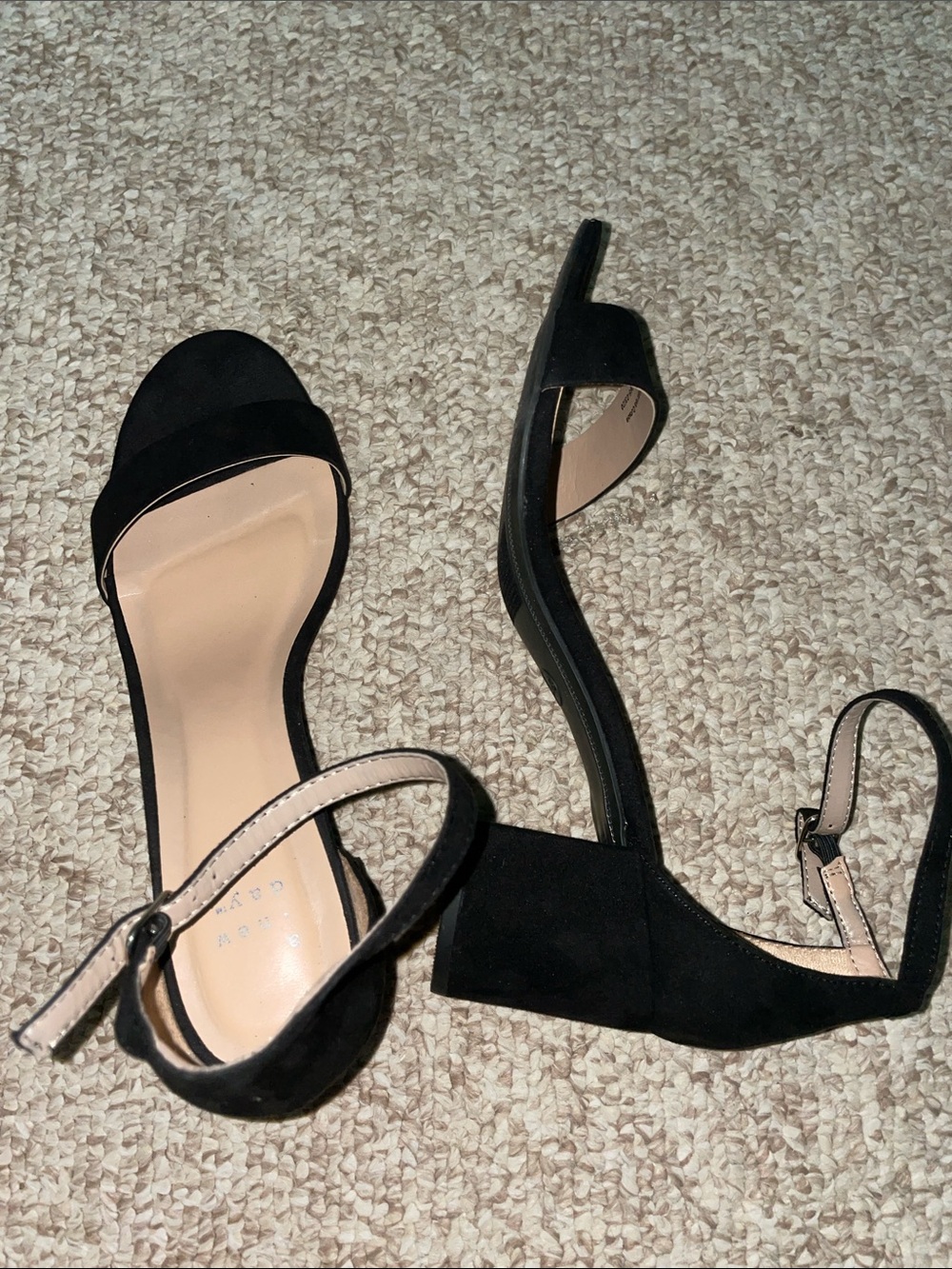 a new day Black Suede Ankle-Strap Block Heel Sandals - Picture 3 of 7